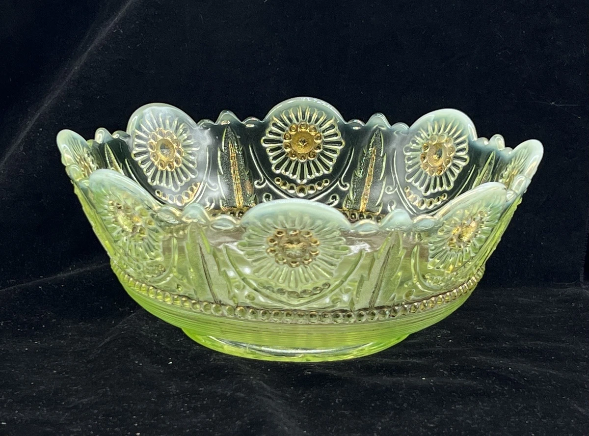 Northwood社　グリーンオパールセントガラス　キャニスター　ノースウッド northwood opalescent glass products for sale | eBay