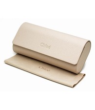 New Authentic Chloe Sunglasses Eyewear Leather Hard Case Cleaning Cloth Only