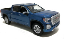 2019 GMC Sierra 1500 Denali Crew Cab Pickup Truck Metallic Blue 1/24-1/27 Diecas