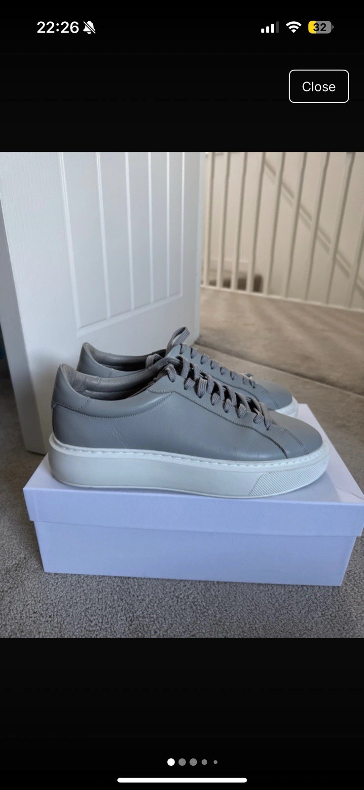 Men’s Arne Essential Leather In Grey Size 9 UK image 5