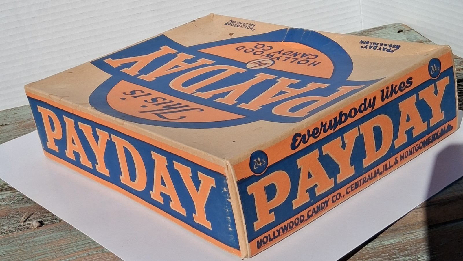 1940s Payday Candy Bar Vtg Advertising Store Display Box Hollywood Co