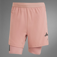 Adidas Power 2-in-1 Primelift Shorts Warm Clay/Black JI8205 Men's Size Large,L