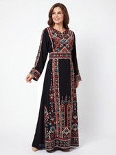 Ghina Thobe - Women s Embroidered Dress, Perfect for Eid, Abaya, Ramadan