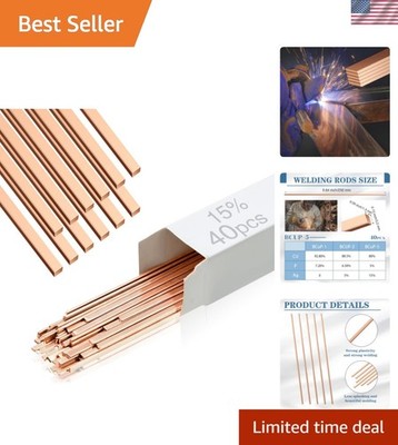 Quality 40 Sticks Silver Soldering Rods for HVAC - Tough & Reliable Performance