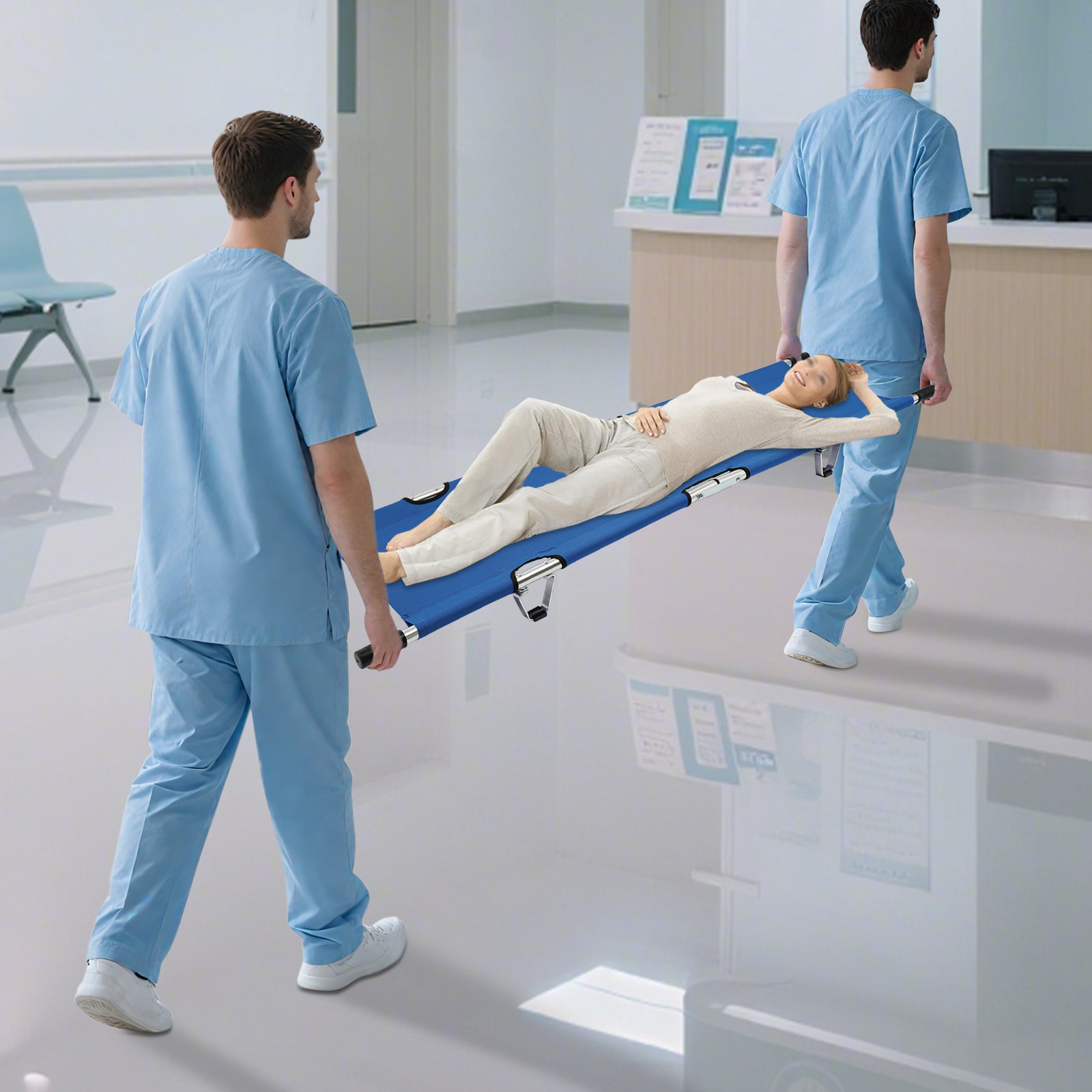 Emergency Foldable Stretcher Medical Stretcher Transport Stretcher 350.53 lbs