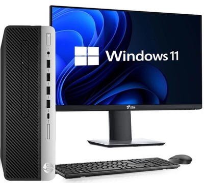 HP G3 Desktop Pc intel i5-6th 16GB RAM 128GB SSD WiFi W-K&M 24  LED Windows 11