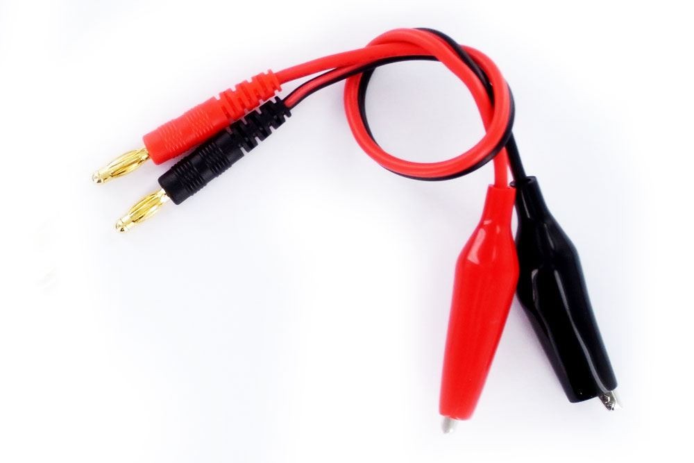 Etronix Crocodile Clip Charging Cable ET0274 4mm Banana Bullet Plugs 16cm lead