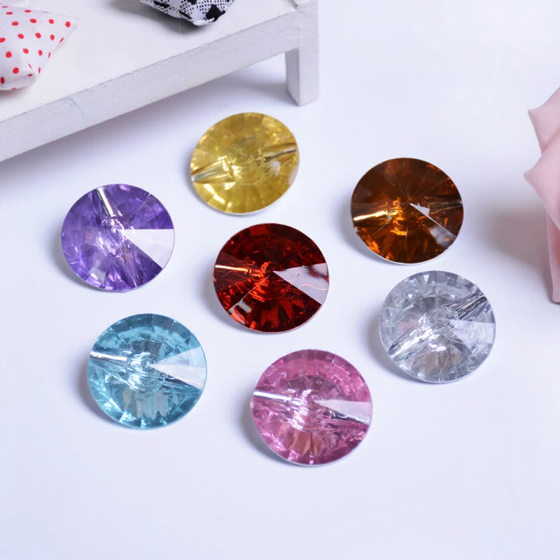 50PCS Acrylic Crystal Buttons DIY for Curtain Sofa Upholstery Crafts Adorn Decor - Image 3 of 4