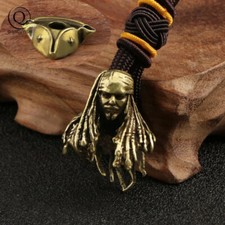1set EDC Pirate Paracord Knife Bead Lanyard Brass DIY Tool Rope Pendant charm