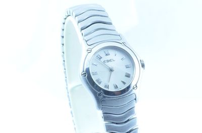 EBEL 1911 DAMEN UHR 28MM QUARTZ STAHL/STAHL MEDIUM CLASSIC WAVE MOP PERLMUTT