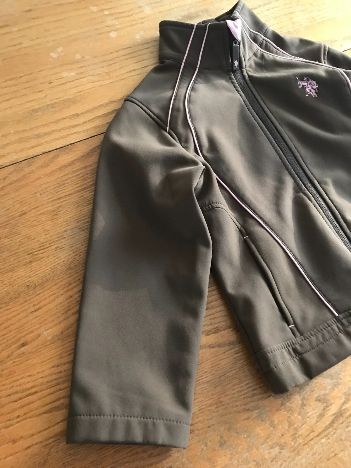 Giacca bambina taglia 5 6 Ralph Lauren polo marrone e rosa full zip grande pony logo CE