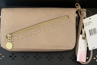 Jessica Simpson Zelly Zip Around Wristlet Wallet Purse Natural—New—LOWER  PRICE!