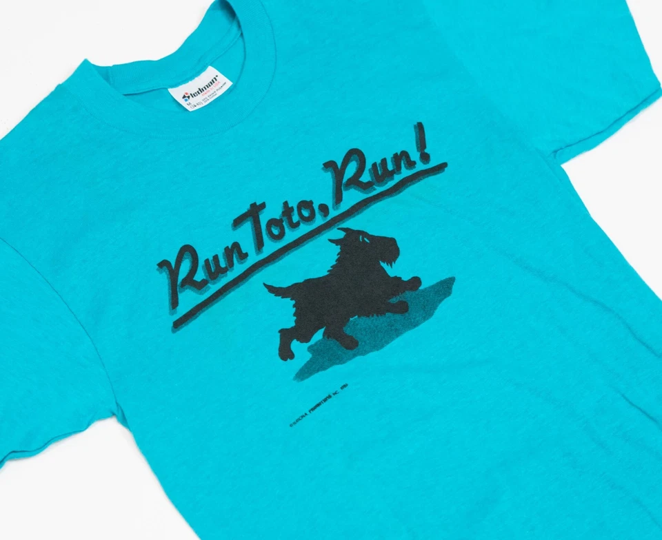 复古 Wizard Of Oz Toto 狗 T 恤女式 M 码蓝色 80 年代单针 — 第 3/4 张图片