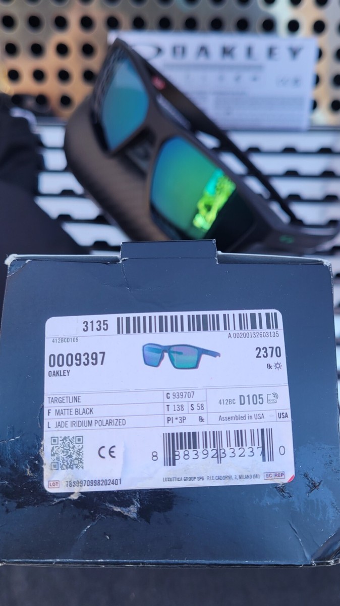 New Oakley TARGETLINE 9397-0758 Sunglasses Matte Black w/Jade