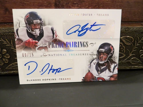 National Treasures Prime Autograph Texans DeAndre Hopkins Arian Foster 9/15 2014