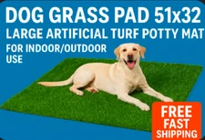 Dog Grass Pad 51x32 – Large Artificial Turf Potty Mat for Indoor/Outdoor Use