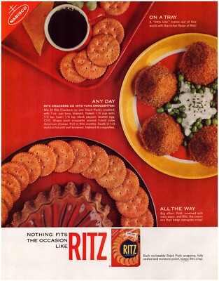 Print Ad Ritz Crackers Nabisco 1963 Full Page Large Magazine 10.5''x13.5''