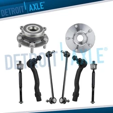 Front Wheel Hub Bearings + Sway Bars Inner Outer Tie Rods for 2014-2017 Mazda 6