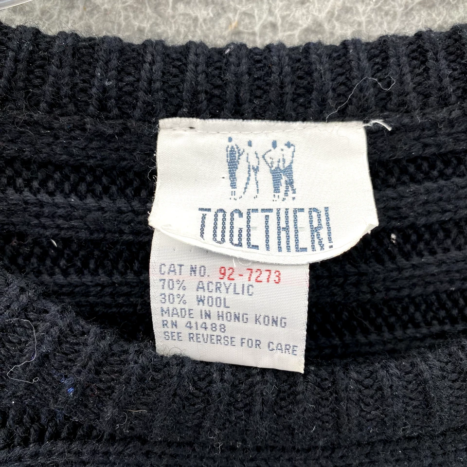 Suéter De Colección Together Para Mujer L/XL Negro Gran Tamaño Mezcla de Lana Preppy Años 90 Corpcore Foto 3 de 4