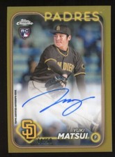 Yuki Matsui 2024 Topps Chrome Auto Rookie Gold #RA-YM Serial #d 44/50 Padres