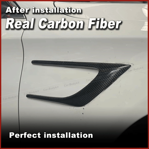 REAL Carbon Front Side Fender Fin Vents For Mercedes Benz C205 C63 AMG 2015-2021 - Picture 3 of 9