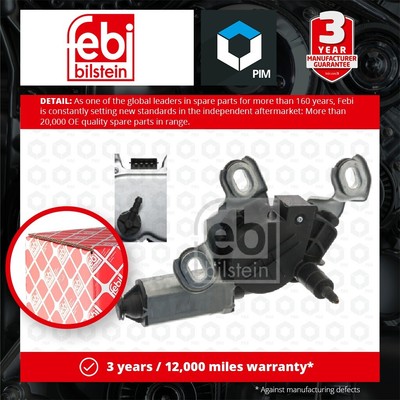 Wiper Motor fits SKODA OCTAVIA Mk2 1.6 Rear 04 to 13 1Z5955711A 1Z5955711B Febi