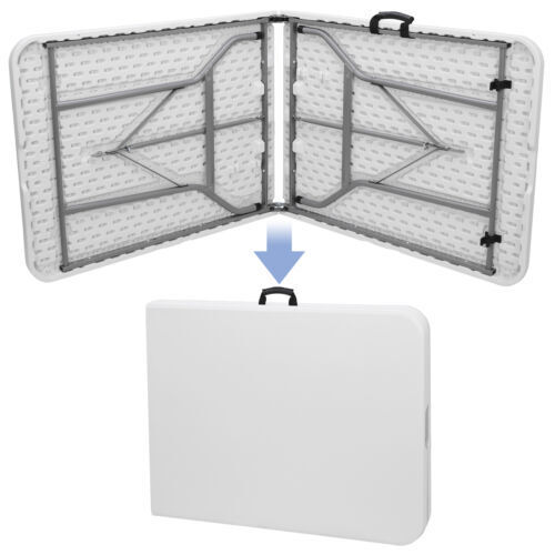 Mesa plegable portátil de plástico de 3/4/6/8 pies mesa de comedor para fiesta campamento blanca - Imagen 30 de 55
