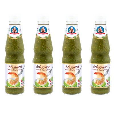 4 pcs x 335g Seafood Dipping Sauce Green Chili Lime garlic Hallah Glass Bottle