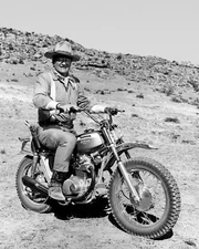 Cowboy Actor JOHN WAYNE Glossy 8x10 Photo Honda Motorcycle Print Celebrity