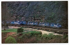 Postcard Horseshoe Curve Altoona Pa Pennsylvania Conrail SD45 #6234 Pusher Set