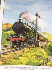 m17a4 ephemera book plate railway steam train engine caerphilly castle 
