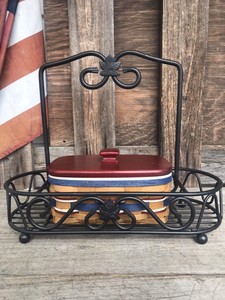 Longaberger American Celebrations Caddy Basket W Wrought Iron Image Is Loading Longaberger American Celebrations Caddy Basket W Wrought Iron