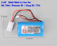 Heng long King Tiger Challenger T90 Panzer III Stug III Battery 7.4V 1800 Mah UK