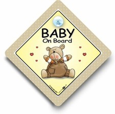Baby on Board Car Sign, Suction Cup Car Window Sign