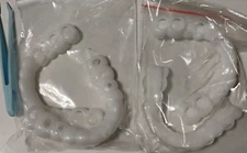 Upper ＆ Bottom False Teeth 2 Sets Dental Veneers Dentures Fake Tooth Cover Smile