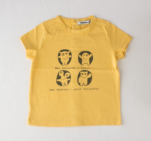 Camiseta amarilla de manga corta de niño (talla 12 meses)