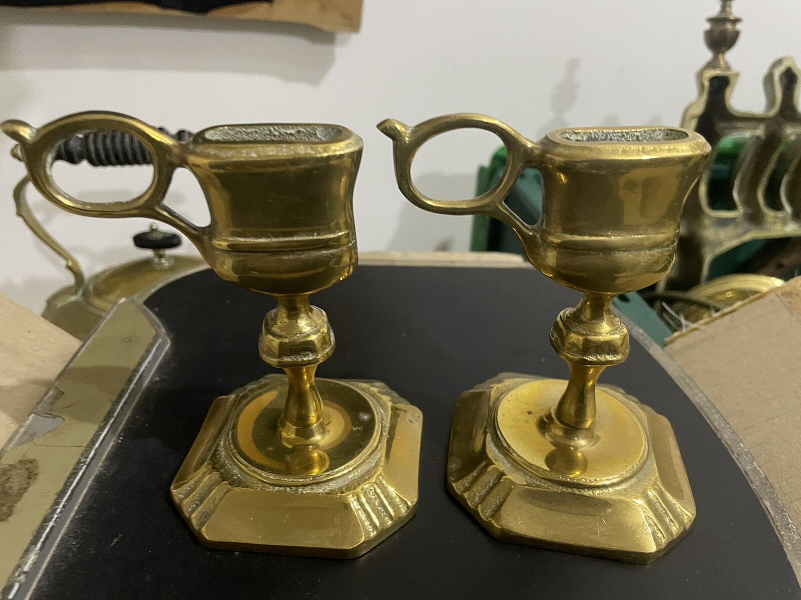Vintage Brass Candle Holders Set of 2 eBay