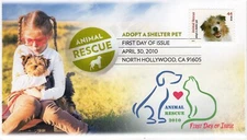 AO-4451-1, 2010, Adopt a Shelter Pet, Digital Color Postmark, First Day Cover, A