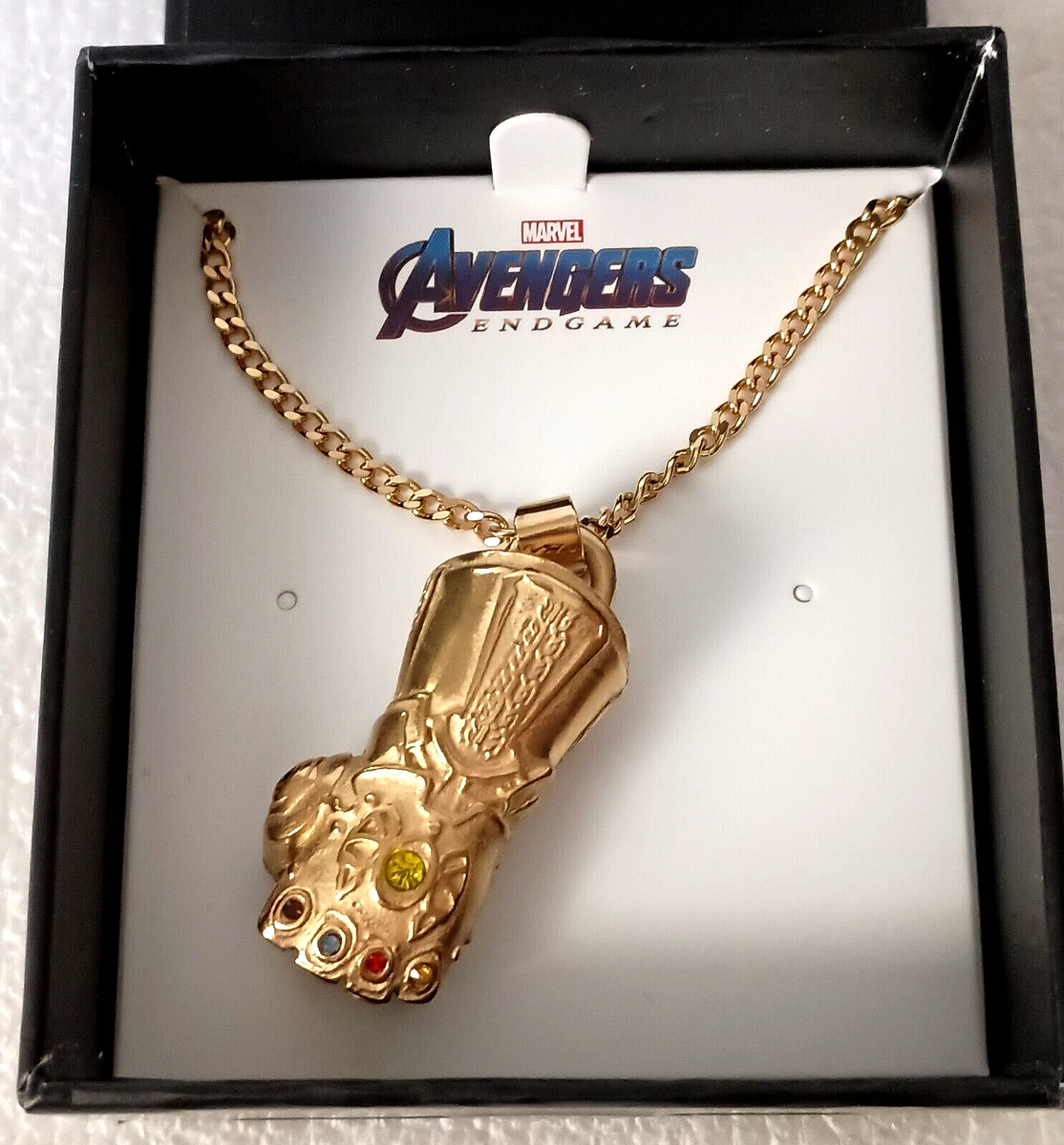 Marvel 3D Thanos Infinity Stone Gauntlet Glove Fist Necklace New