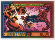 Sky Box-Marvel 1993 Trading Card/Famous Battles(Spider-Man vs Juggernaut)#165