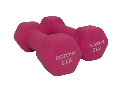 GOZONE Hex Neoprene 2Lb Pink Dumbbell Hand Weights