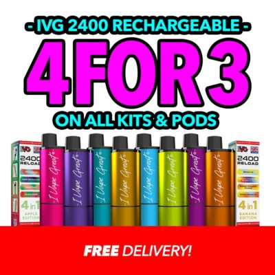 IVG 2400 Rechargeable Vape Kit & Replacement Pods | Rechargeable Vape |  E-Cig