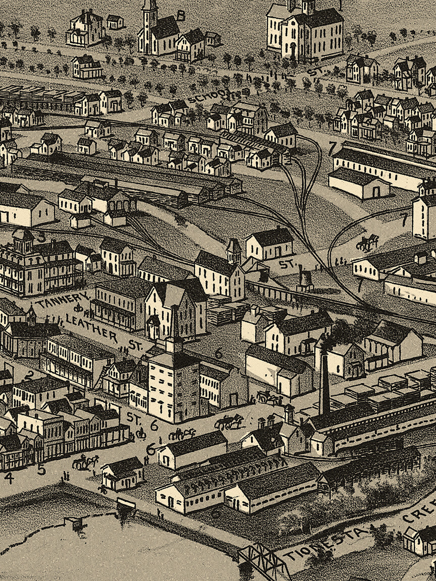 1895 Sheffield Pennsylvania Vintage Old Panoramic City Map - 24x36