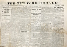 New York Herald Newspaper dated Sept. 29, 1862 Civil War era