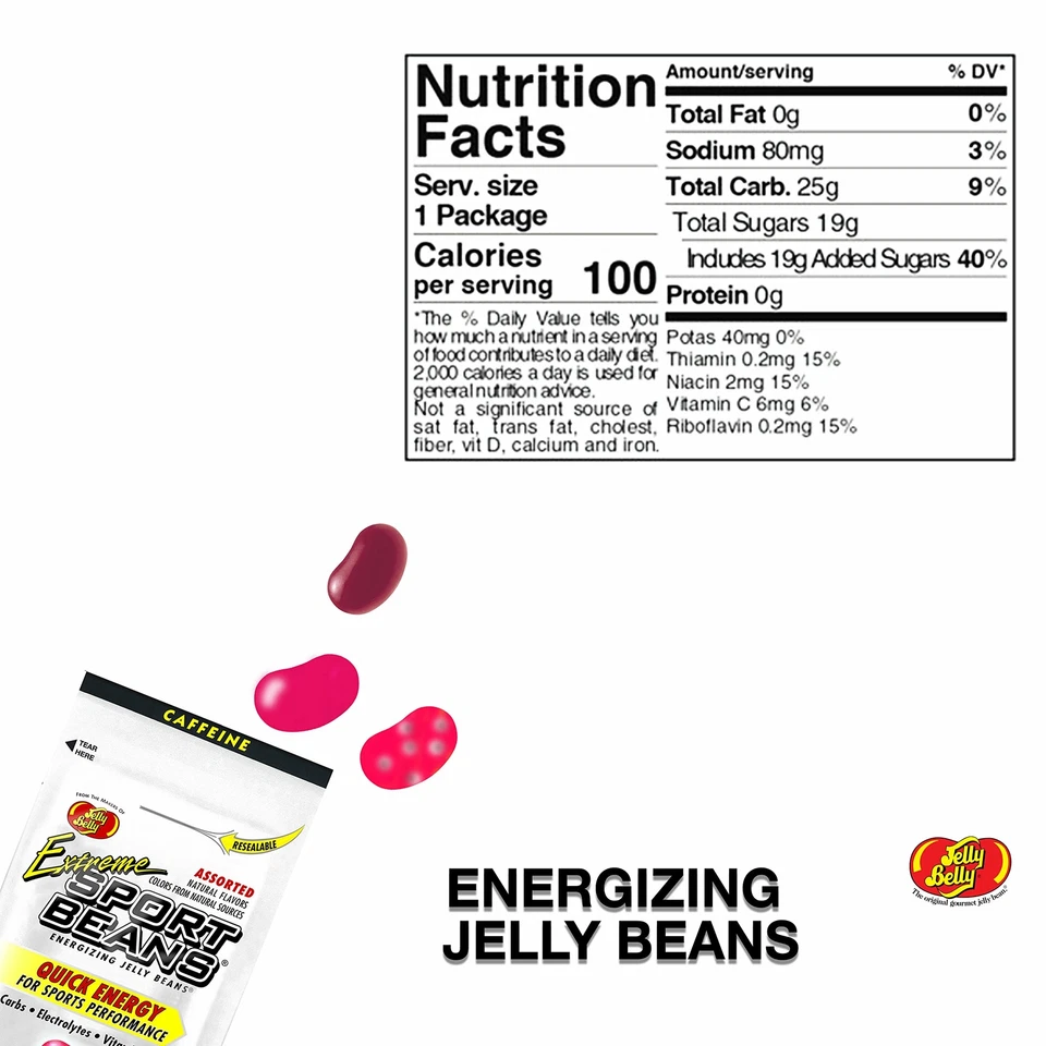 Jelly Belly Sport Beans- Extreme Assorted - Energy Chews With Caffeine [24-Pa... - Image 3 of 4