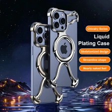 For iPhone 15 14 Pro Max 13 Metal Rugged Magsafe Magnetic Frameless Case Cover
