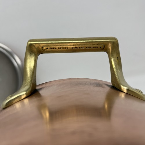 Paul Revere Limited Edition Copper 2 Quart Casserole Pan W/Lid Brass Handle - Picture 11 of 22
