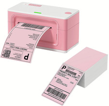 Pink MUNBYN USB Thermal Printer 4x6 Label Printer w/240 Pink Labels Bundle