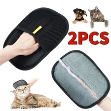 2PCS Electrostatic Pet Hair Removal Gloves Brush,Double-sided Pet Grooming Glove