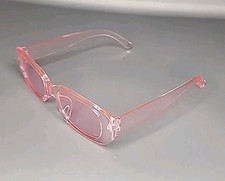 Women's Classy Translucent Pink Sunglasses UV400 Pink Lenses